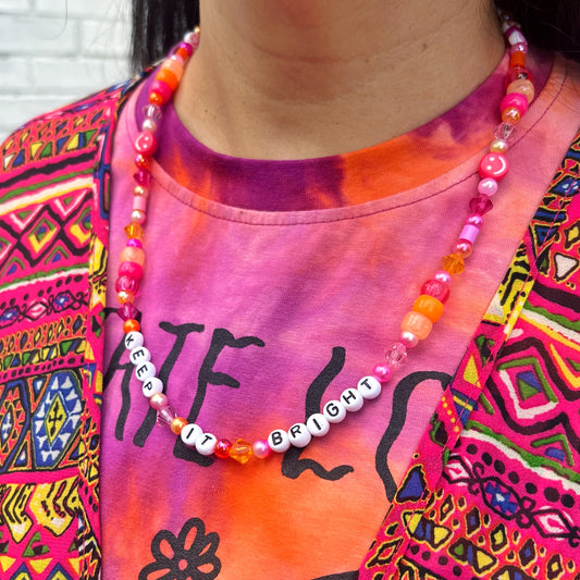 keep it bright pick'n'mix necklace - pink & orange