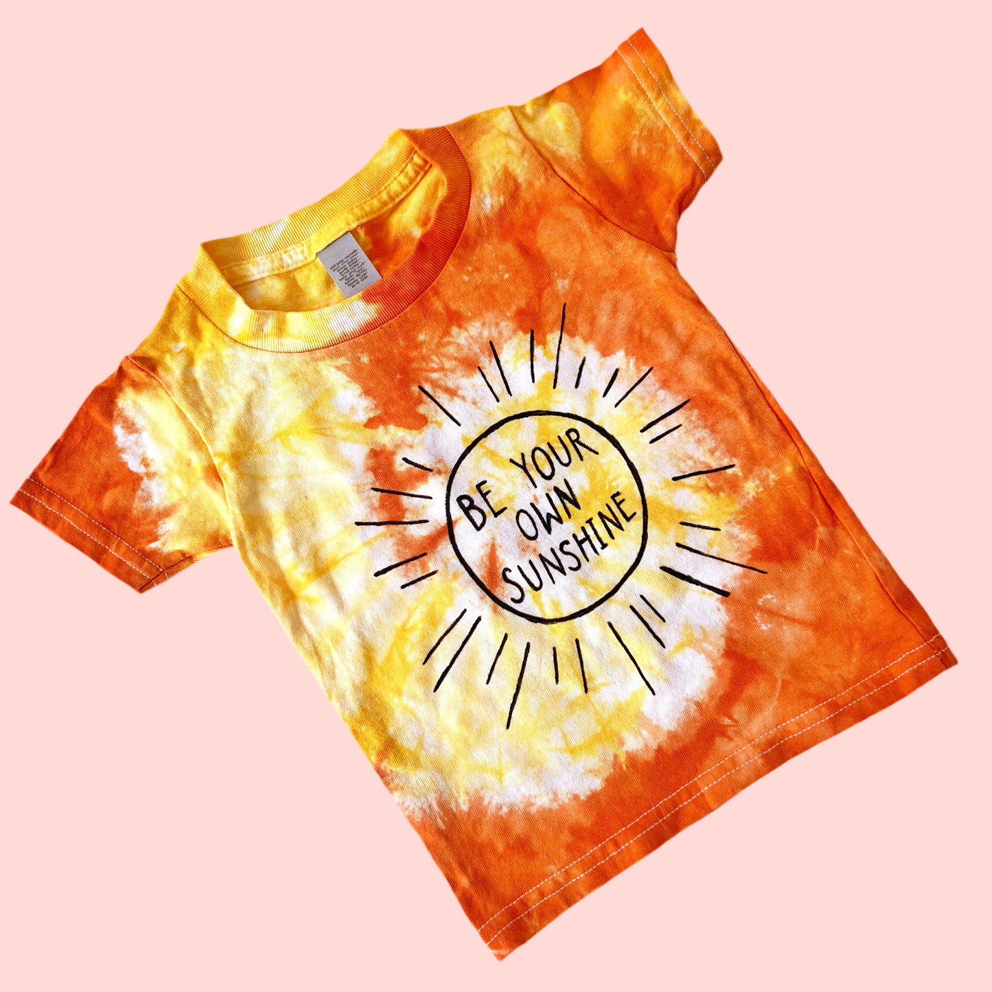 be your own sunshine kids tie dye t-shirt - orange