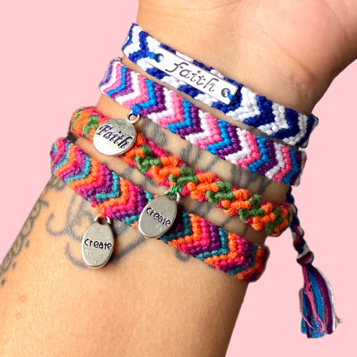 woven affirmation bracelets