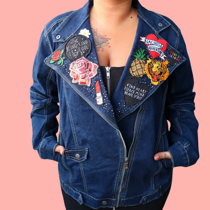 the 'fierce' denim biker jacket