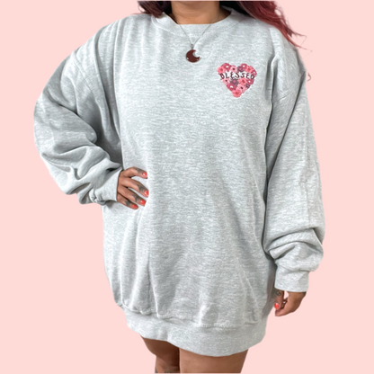 blessed hand-embroidered sweatshirt - grey