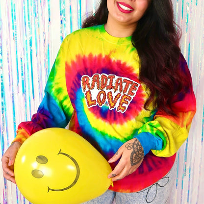 radiate love tie dye long sleeve top