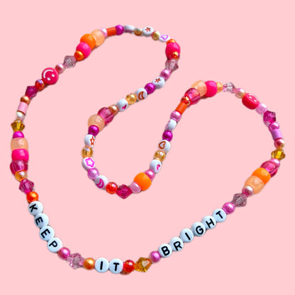 keep it bright pick'n'mix necklace - pink & orange