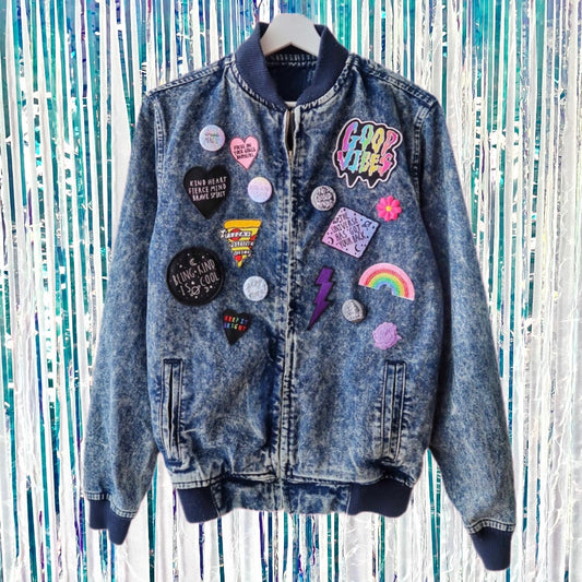 the 'super mix' denim bomber jacket