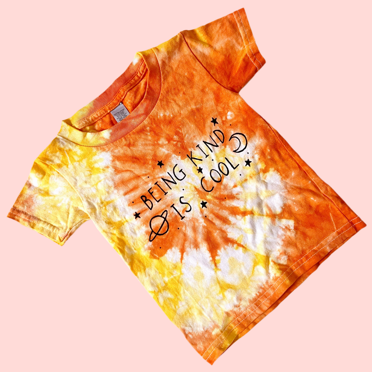 being kind is cool tie dye kids t-shirt - orange