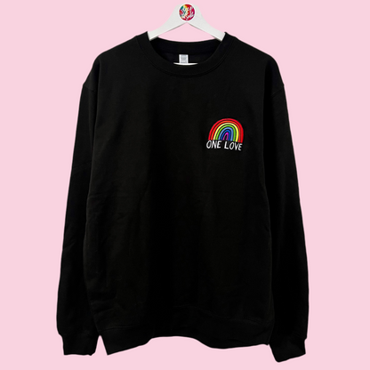 one love embroidered sweatshirt - black