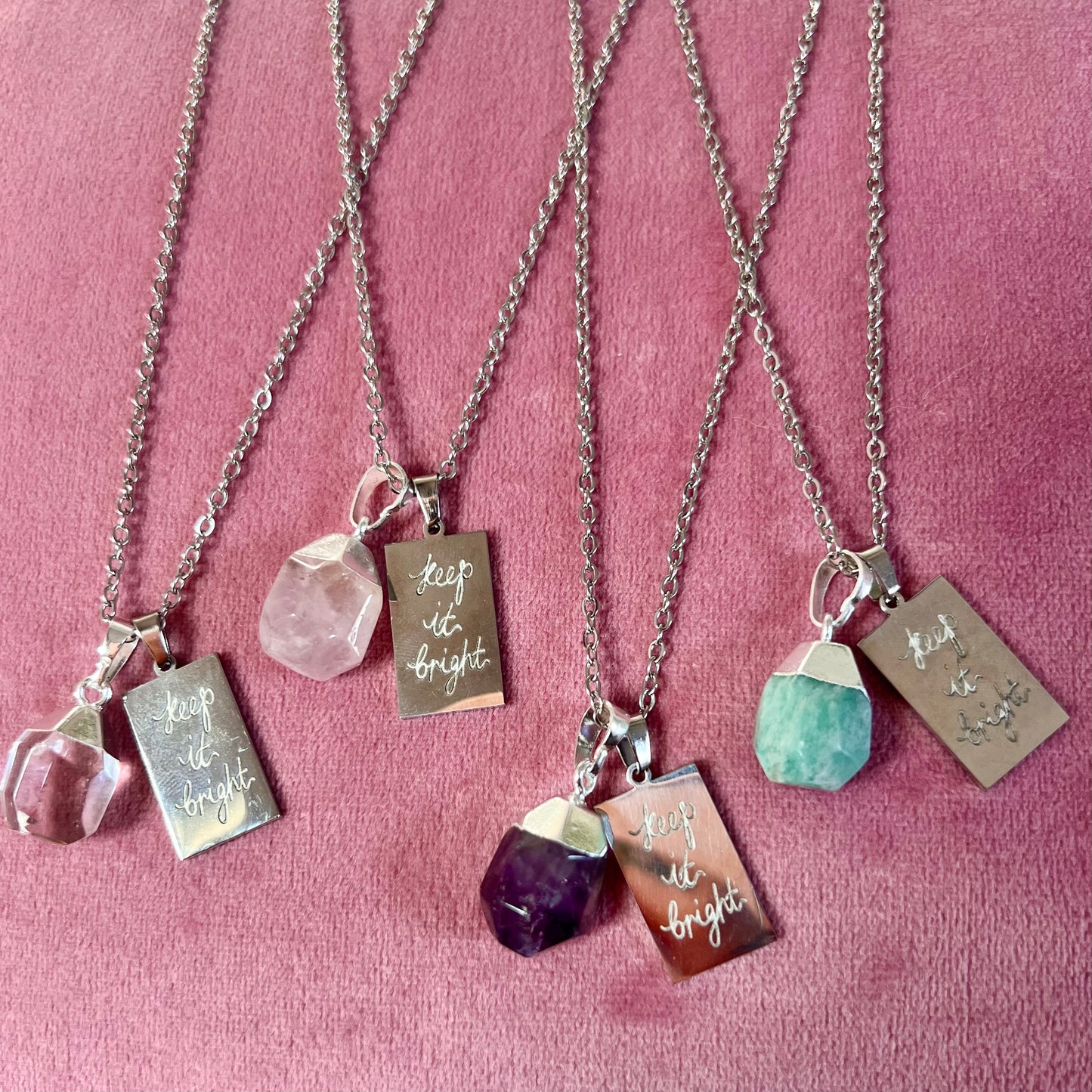 kind heart fierce mind brave spirit crystal necklaces