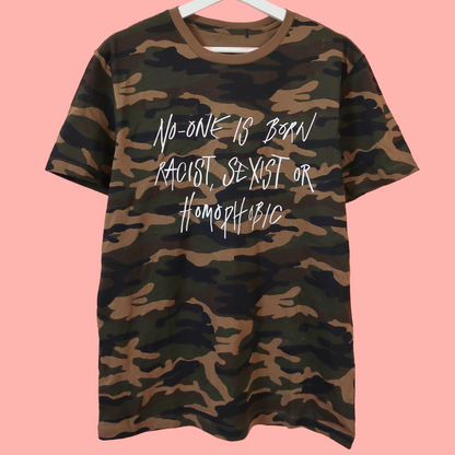 hate is taught t-shirt - camo