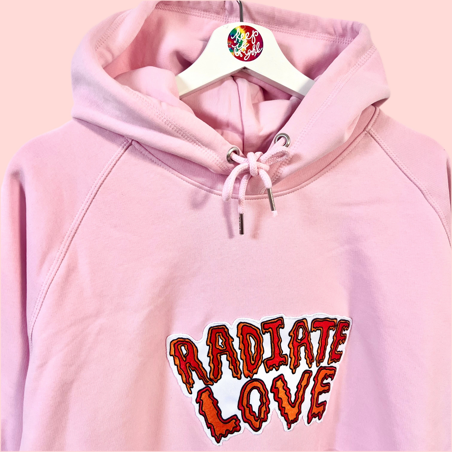 radiate love embroidered hoodie - pink