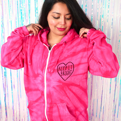 keep it bright tie dye onesie - pink