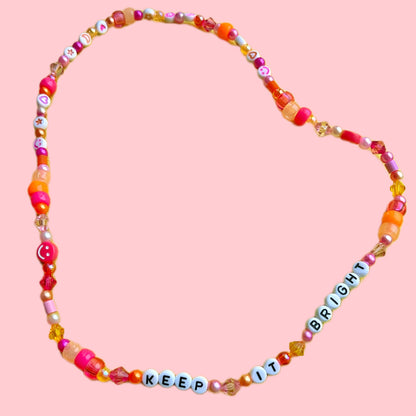 keep it bright pick'n'mix necklace - pink & orange