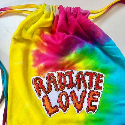 radiate love tie dye bag