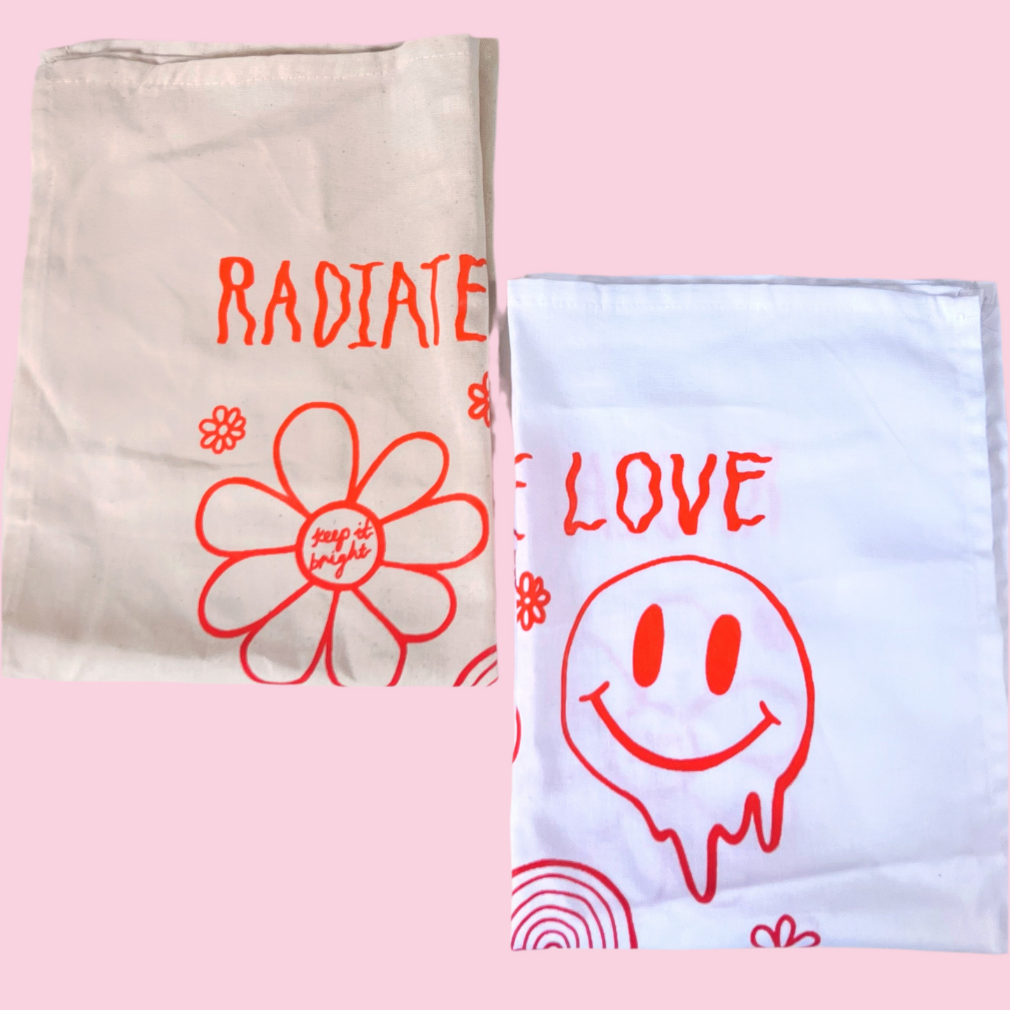 hippie heart tea towels