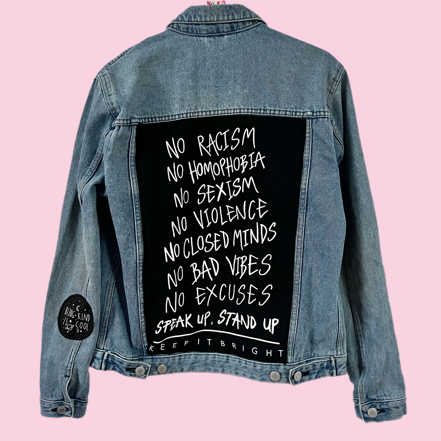 stand up, speak up denim jacket