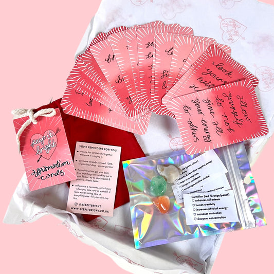 affirmation card & crystals set