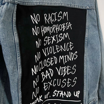 stand up, speak up denim jacket