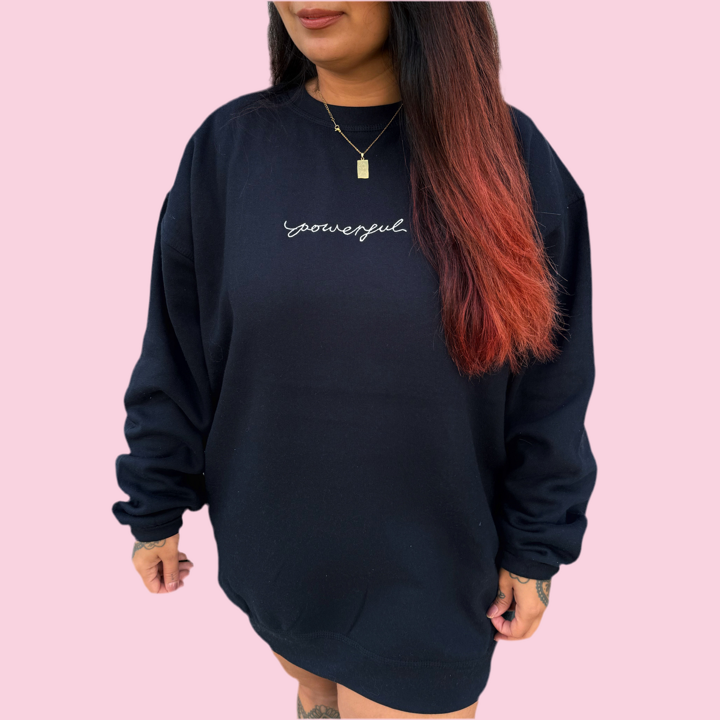 powerful embroidered sweatshirt | 4 colours