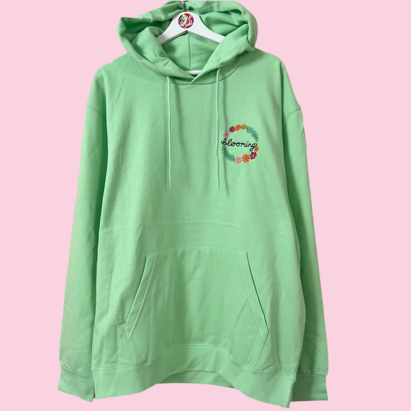 blooming embellished hoodie - mint