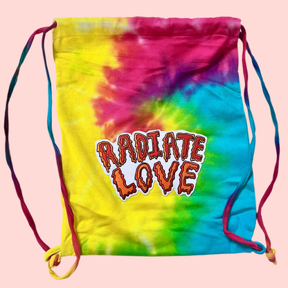 radiate love tie dye bag