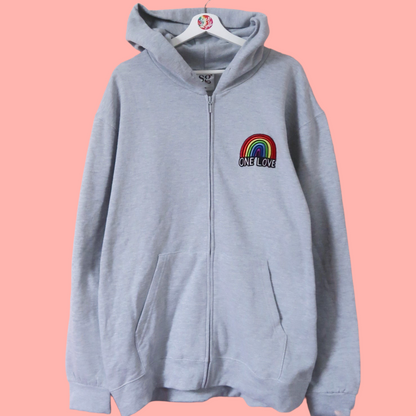 one love embroidered hoodie