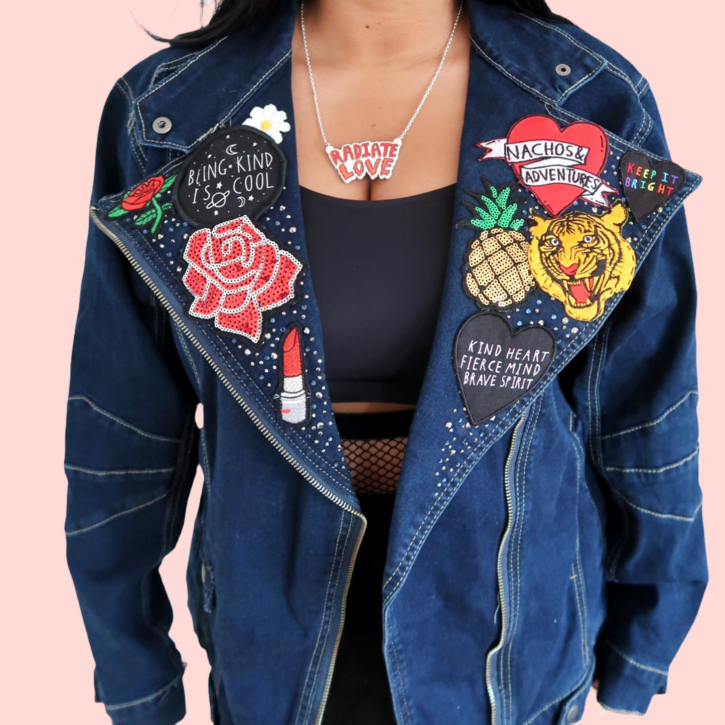 the 'fierce' denim biker jacket