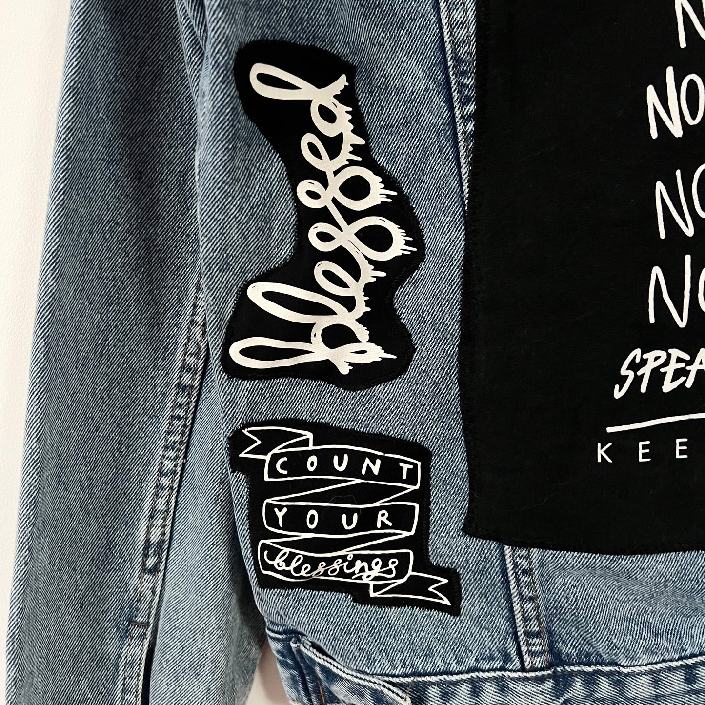 stand up, speak up denim jacket