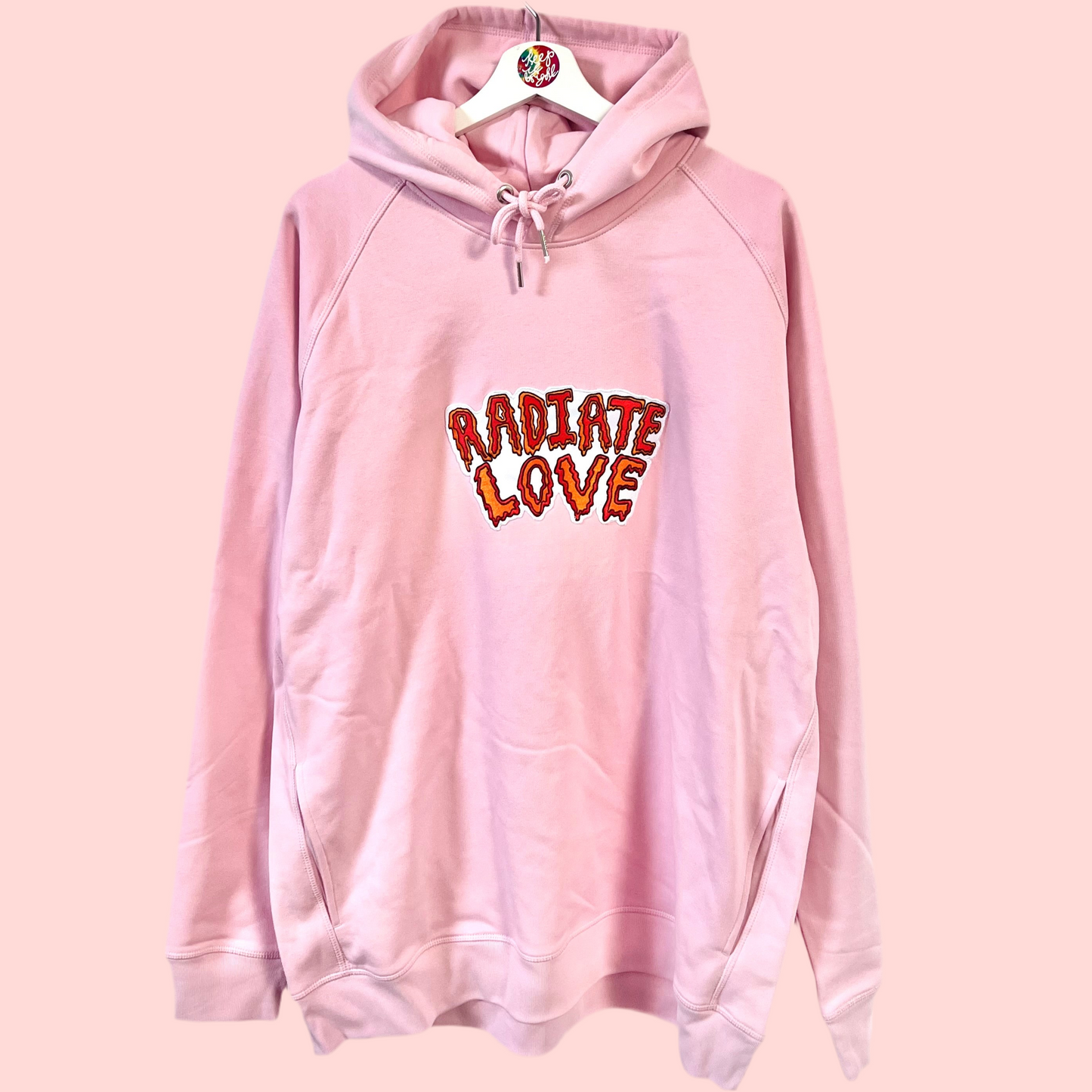 radiate love embroidered hoodie - pink