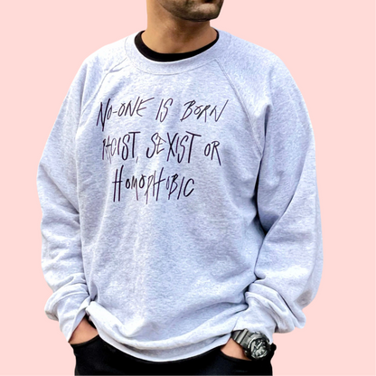 hate is taught sweatshirt - light grey