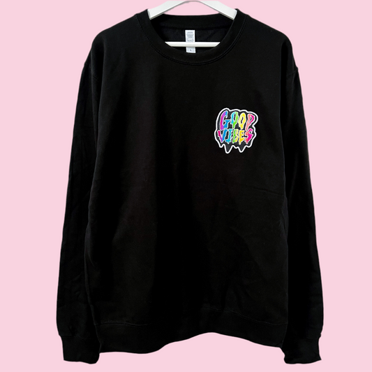 good vibes embroidered sweatshirt