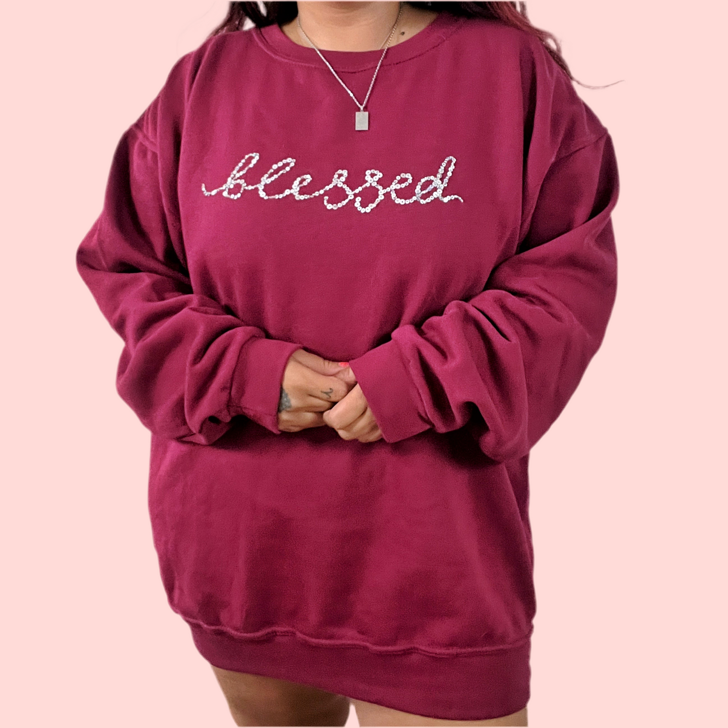 blessed embellished sweatshirt