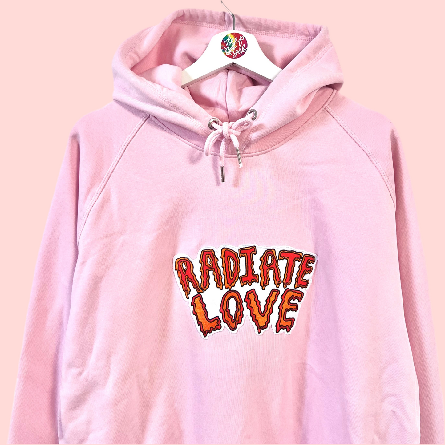 radiate love embroidered hoodie - pink