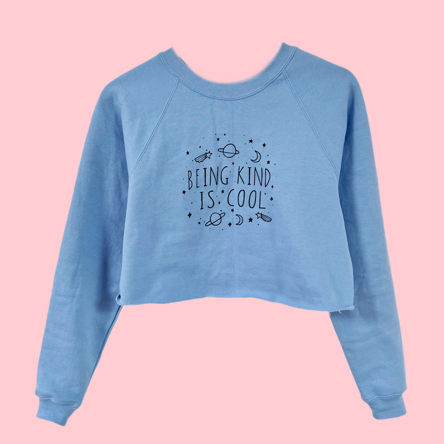 being kind is cool crop sweatshirt - blue