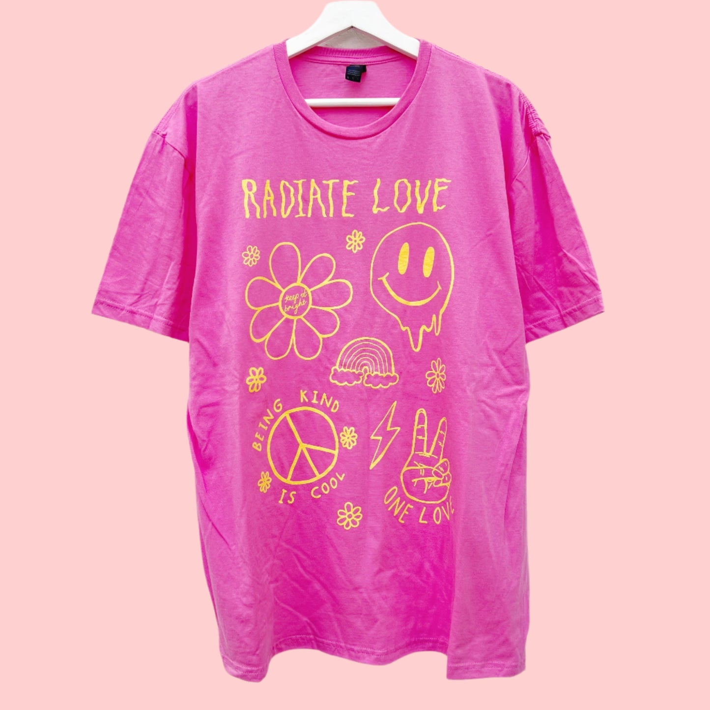 hippie heart t-shirt - pink