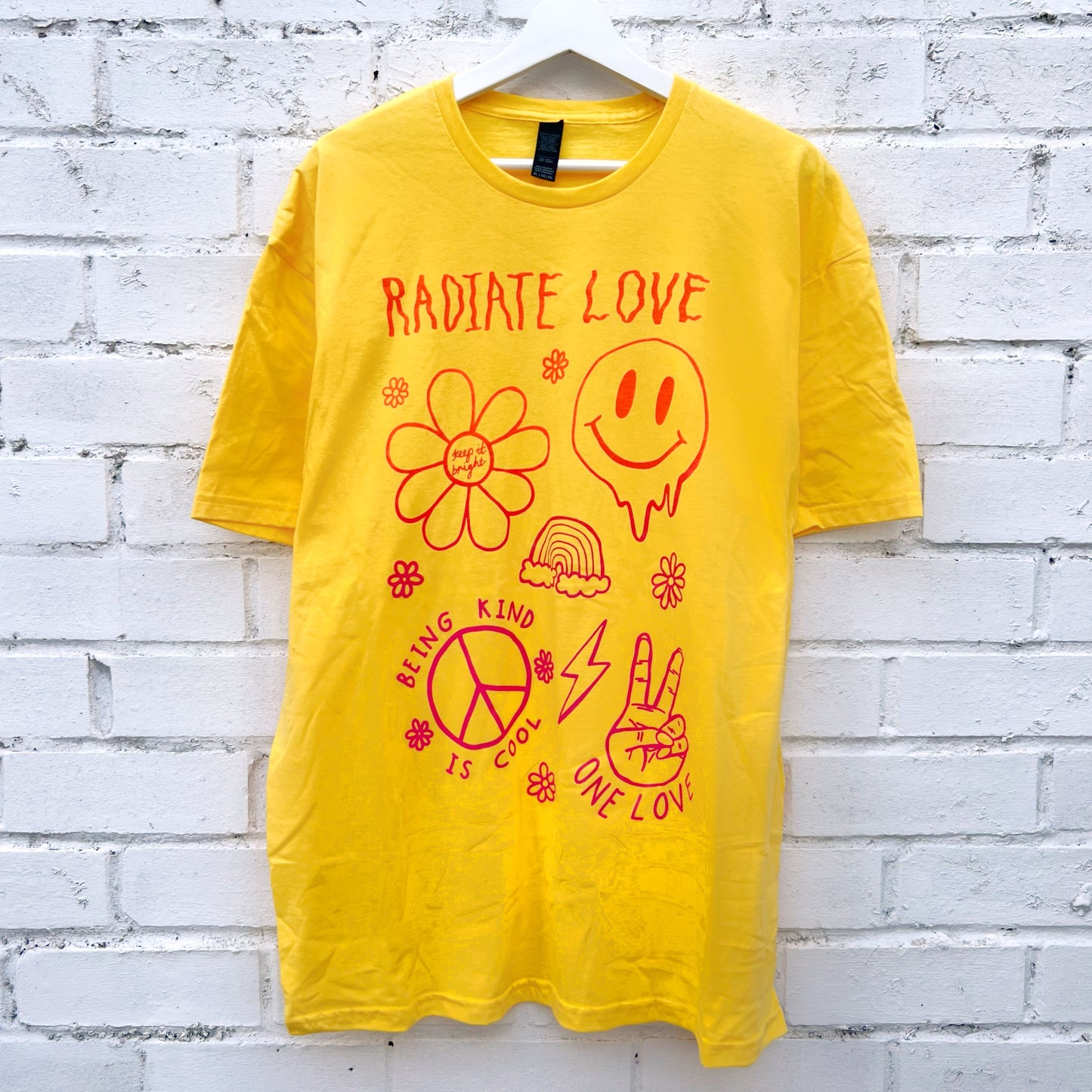 hippie heart t-shirt - yellow