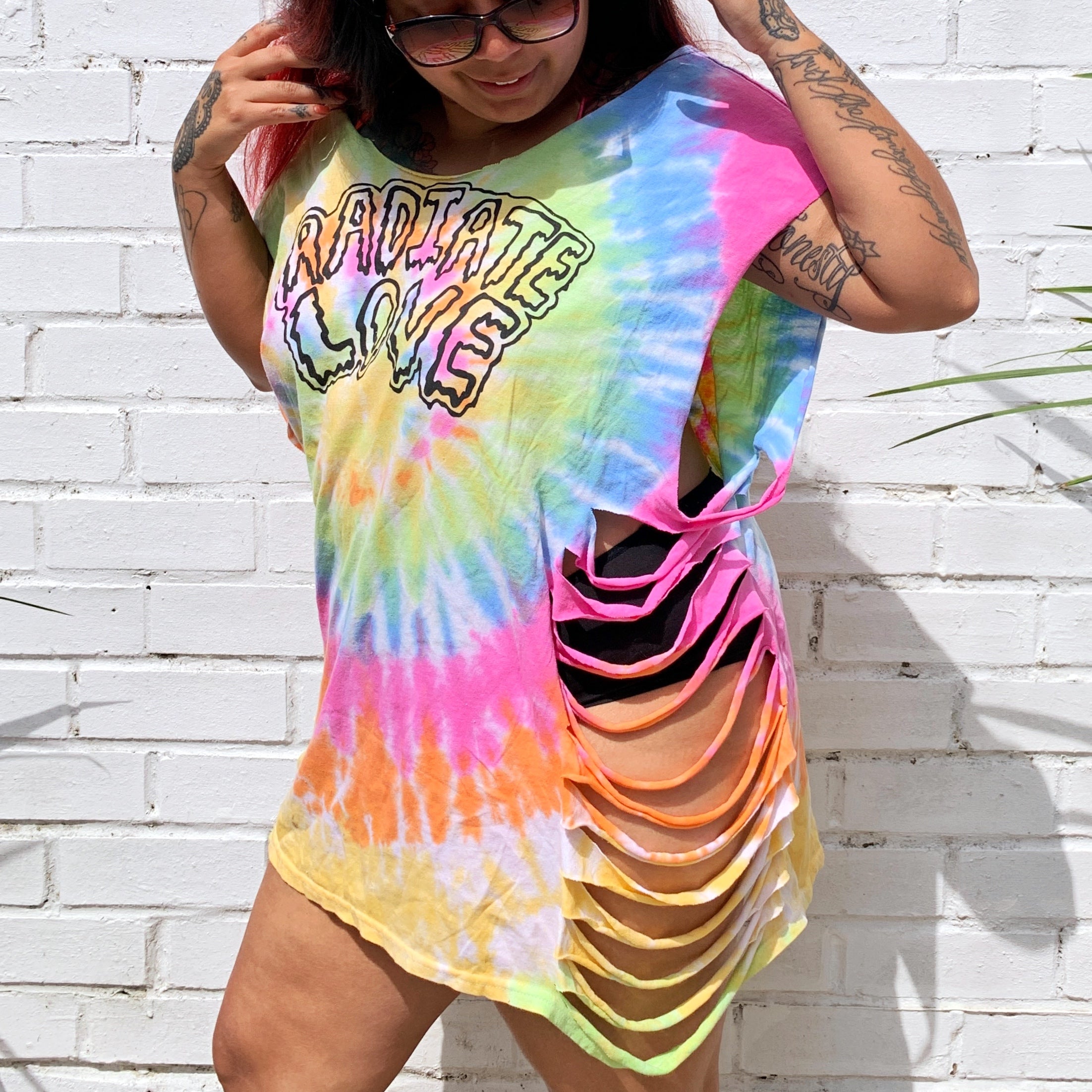 radiate love tie dye off shoulder top pastel mix Keep It Bright