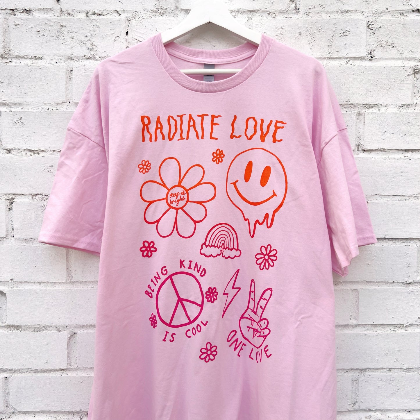 hippie heart t-shirt - baby pink