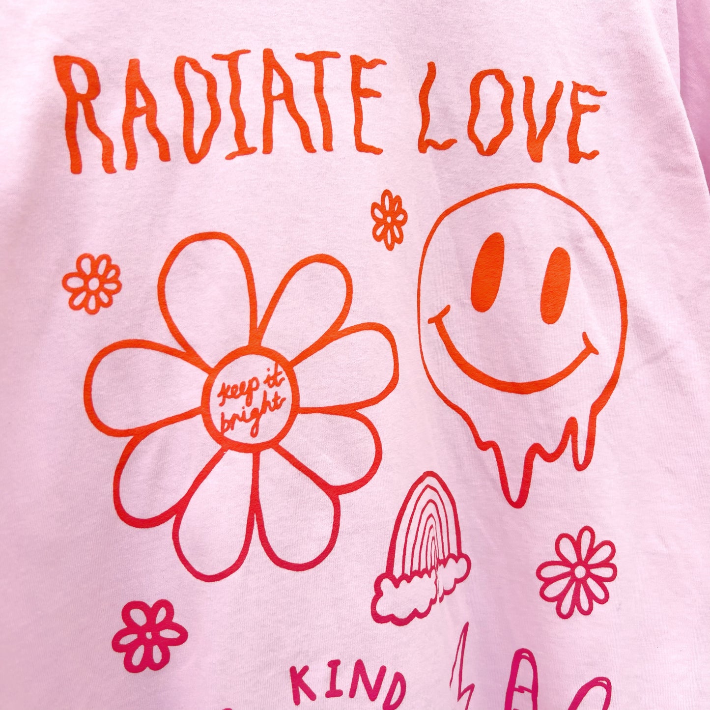 hippie heart t-shirt - baby pink