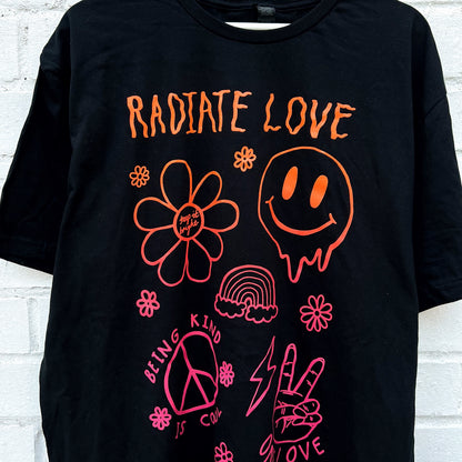 hippie heart t-shirt - black