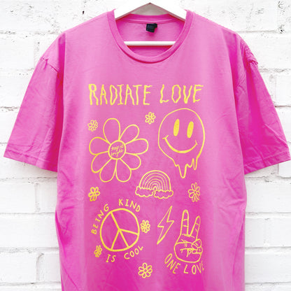 hippie heart t-shirt - pink