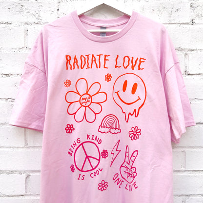 hippie heart t-shirt - baby pink