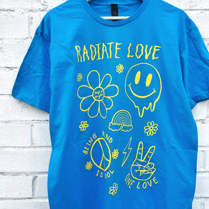 hippie heart t-shirt - blue