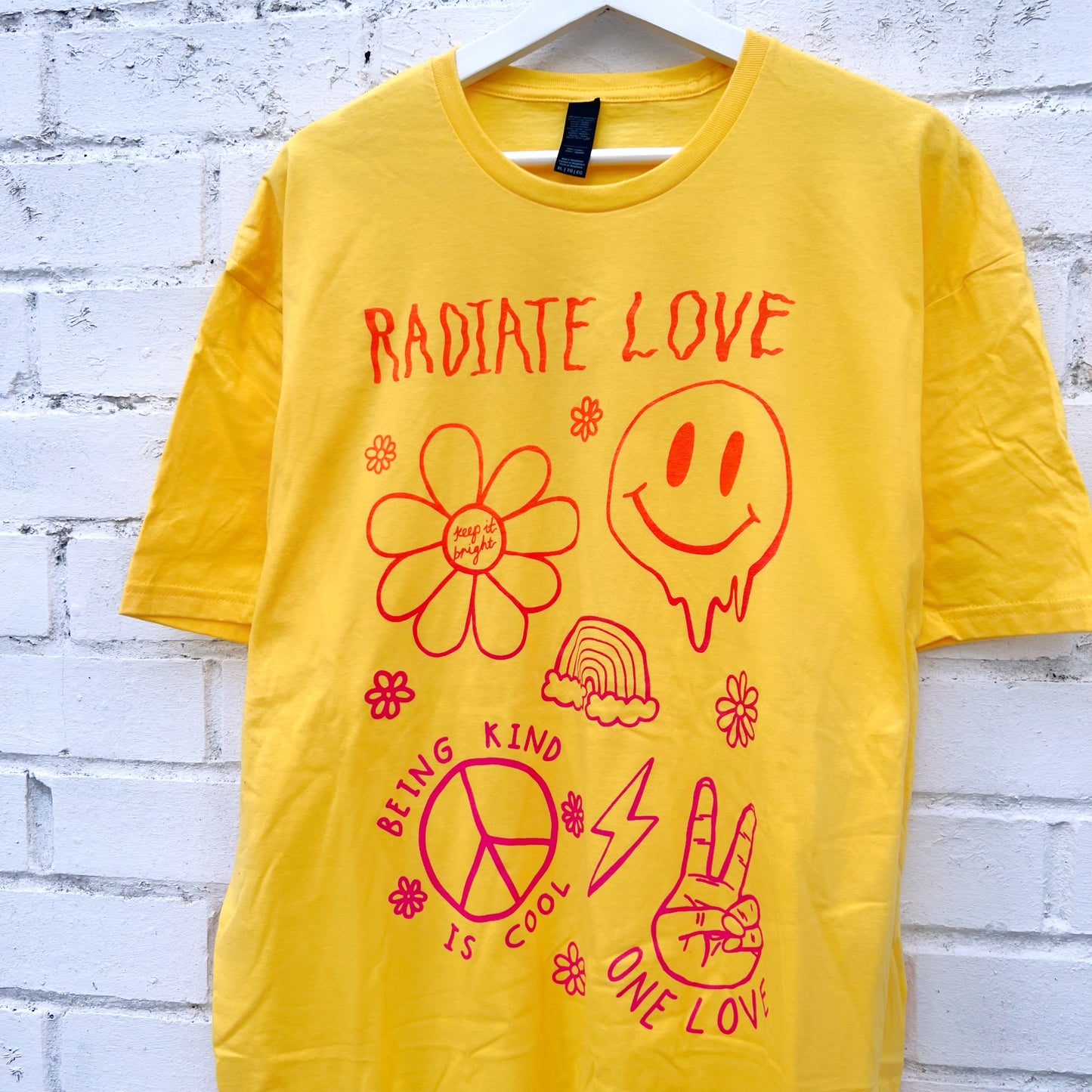 hippie heart t-shirt - yellow