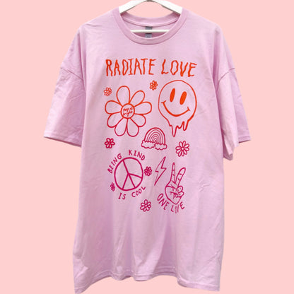 hippie heart t-shirt - baby pink