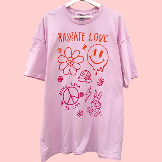 hippie heart t-shirt - baby pink