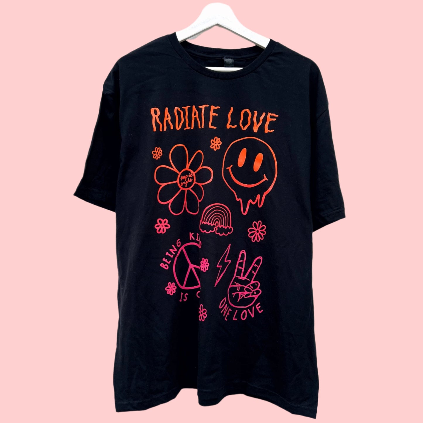 hippie heart t-shirt - black