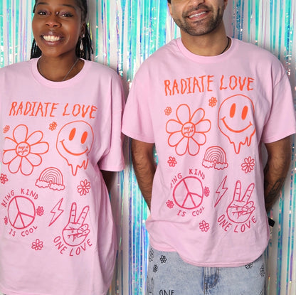 hippie heart t-shirt - baby pink