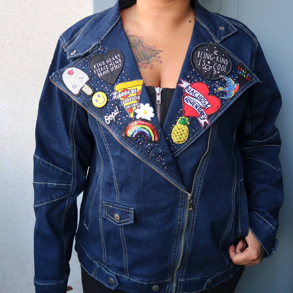 Biker best sale patch denim