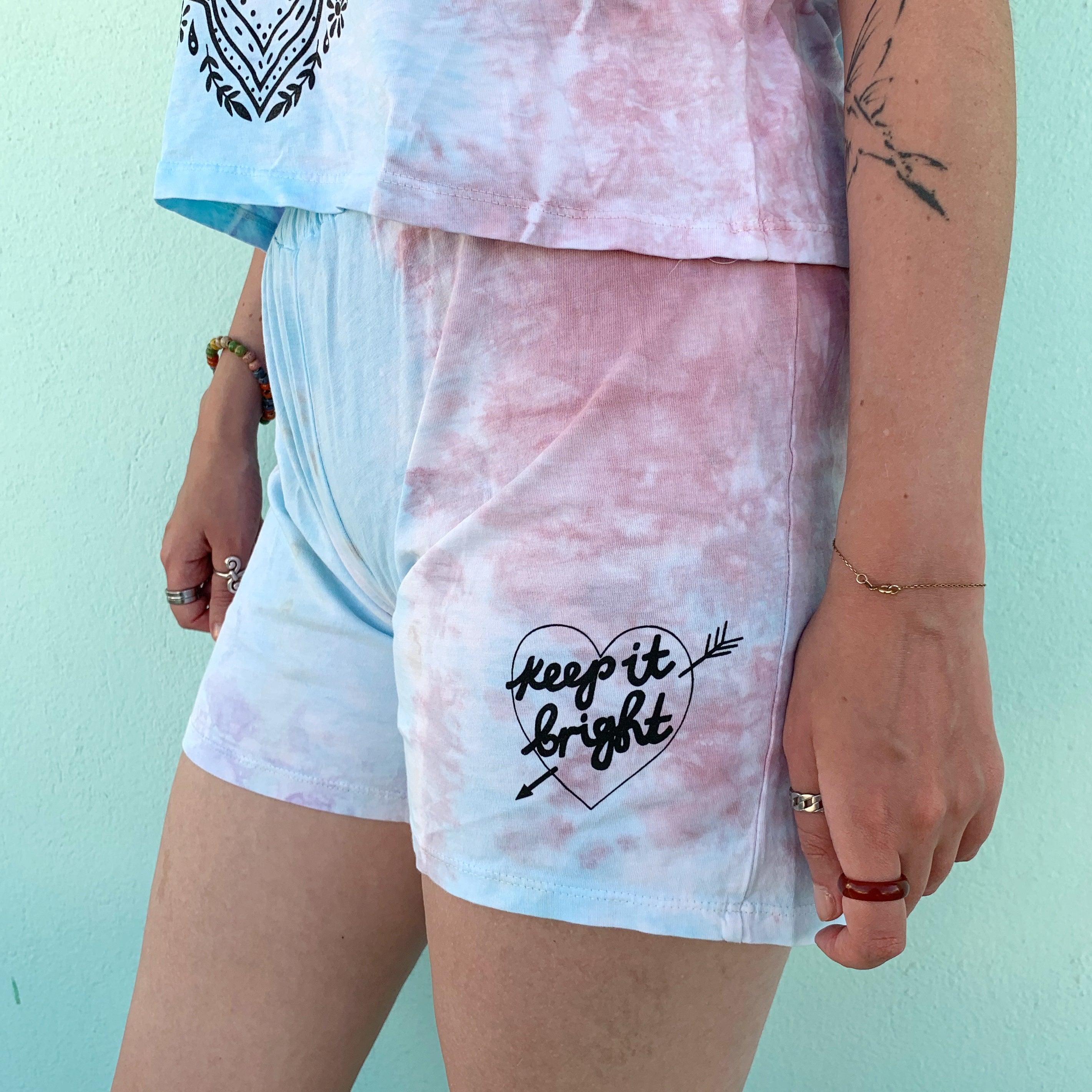 keep it bright tie dye lounge shorts Keep It Bright