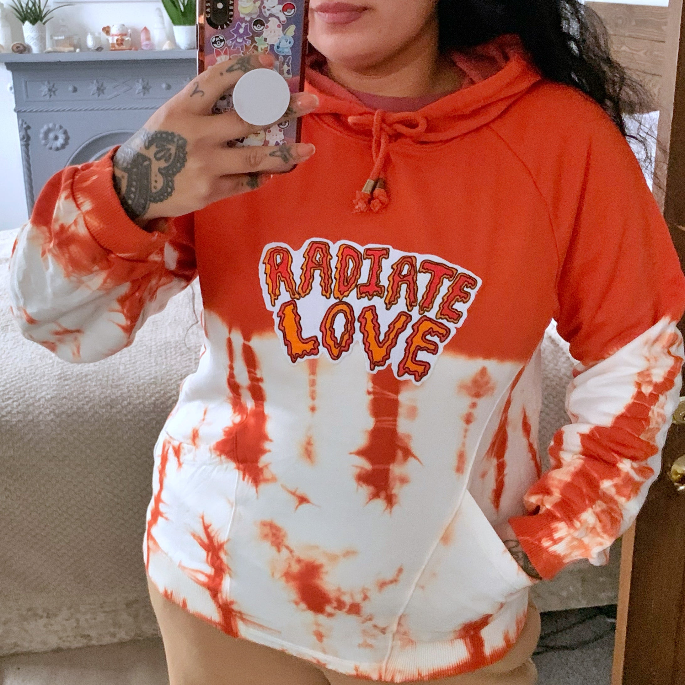 Orange tie hot sale dye hoodie